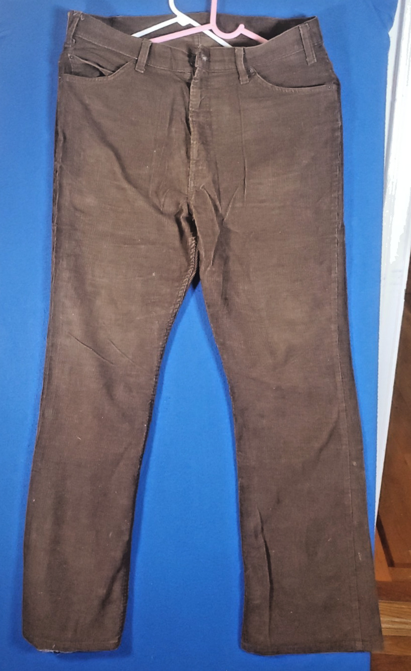 Vtg 70s Levis 517 Brown Corduroy Pants Talon 42 Zip Bootcut Cords Mens 36x33